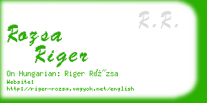 rozsa riger business card